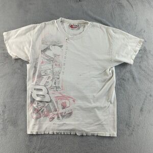 Vintage Chase Authentics Shirt Mens Medium White Dale Jr Budweiser Thrashed‎